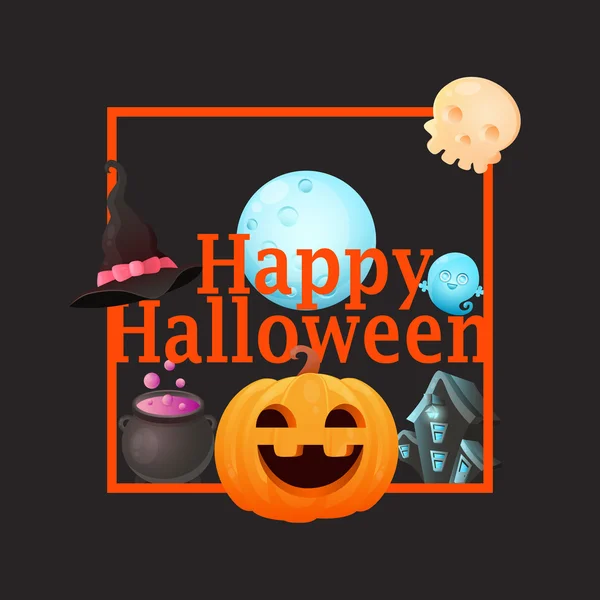 Halloween Card with pumpkin — Stock Vector