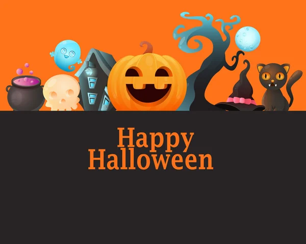 Poster Halloween with pumpkin — Stock Vector
