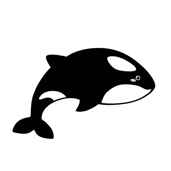 Leuke kleine orka. Platte vormgeving voor poster of t-shirt. Vectorillustratie — Stockvector