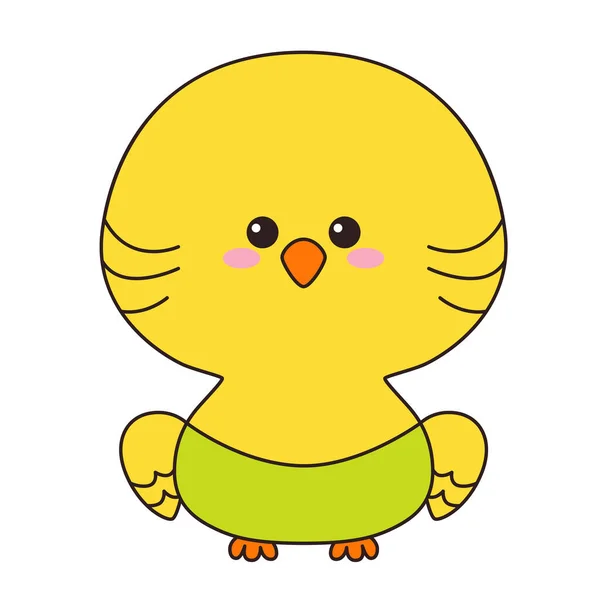Cute wavy parrot isolated on a white background. Flat design for poster or t-shirt. Vector illustration — Stock Illustration Cute Wavy Parrot Isolated White Background Flat Design Poster Shirt Vector Graphics