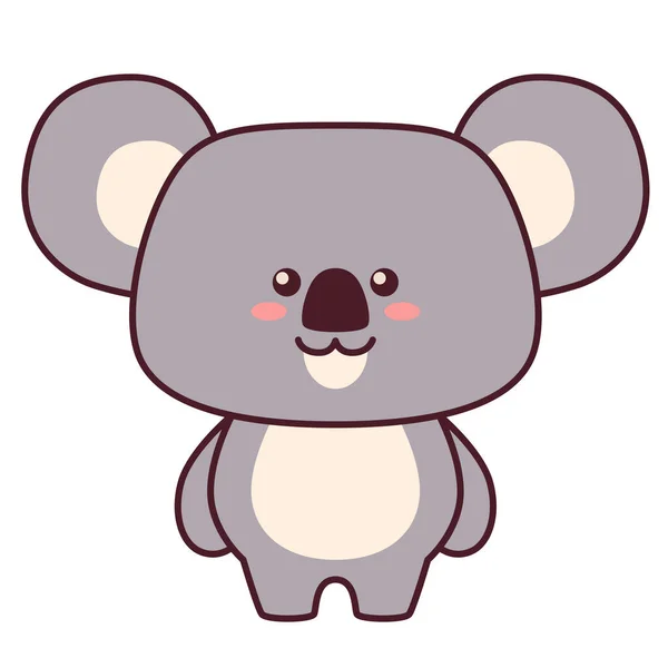 Aranyos kis koala áll. Lapos kialakítás poszterhez vagy pólóhoz. Vektorillusztráció — Stock Vector