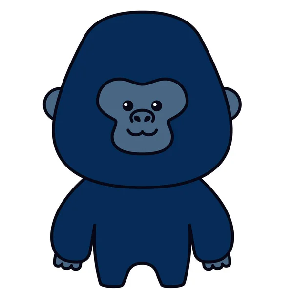 Aranyos Kis Gorilla Fehér Háttérrel Lapos Kialakítás Poszterhez Vagy Pólóhoz — Stock Vector