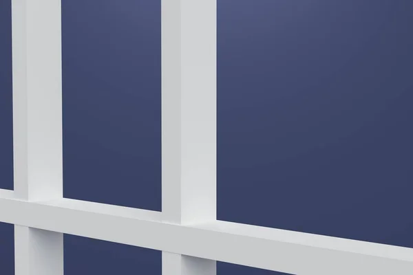 White shelf on blue background. 3d rendering — Stock Photo, Image