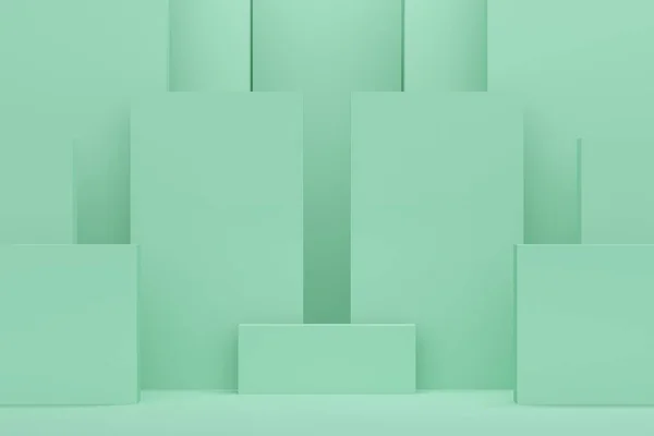 Abstract Mint Achtergrond Met Rechthoeken Achtergrondontwerp Voor Productpromotie Destructie — Stockfoto