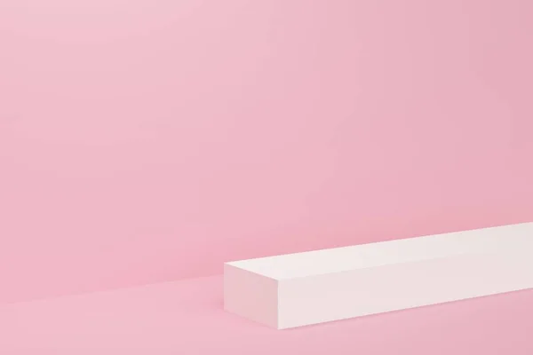 Fondo Abstracto Rosa Con Podio Blanco Diseño Telón Fondo Para —  Fotos de Stock