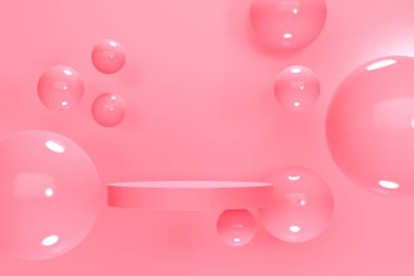 Silindirik ve kare podyum ile özet bir arkaplan. Ürün tanıtımı için fon tasarımı. 3d oluşturma