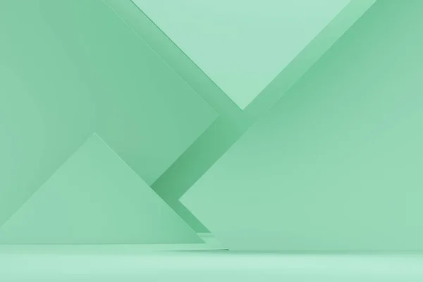 Mint abstract sharp corners background. 3d rendering
