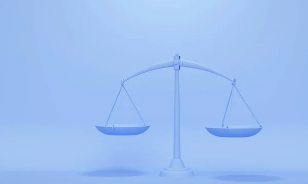 Waagen Balance Auf Blauem Hintergrund Mit Kopierraum Geschäftskonzept Darstellung — Stockfoto
