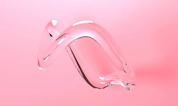 Fondo rosa abstracto con figura de cristal. renderizado 3d —  Fotos de Stock