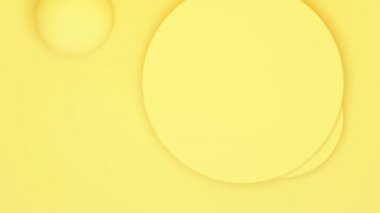 Silindirik podyum ve küreyle üç boyutlu sarı soyut arka plan. Üst Manzara. Asgari modern kusursuz hareket tasarımı.