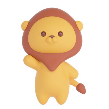 Aslan beyaz arka planda izole. 3d oluşturma