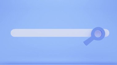 Mavi arka planda gölgeli beyaz internet arama kutusu. Asgari modern kusursuz hareket tasarımı.