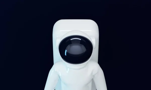 Αστροναύτης με λευκή διαστημική στολή. 3d απόδοση — Φωτογραφία Αρχείου