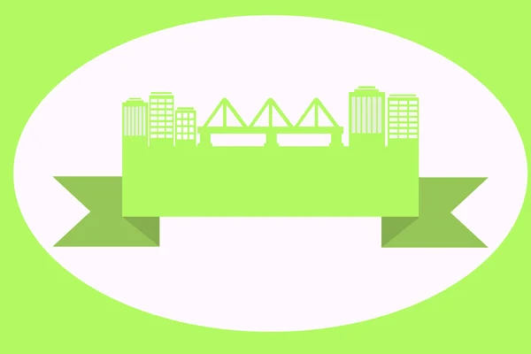 Grüne Straße mit Brücke am Band — Stockvektor