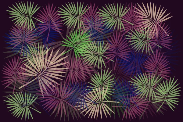 Bunte Blätter und Zweige auf violettem Hintergrund — Stockvektor