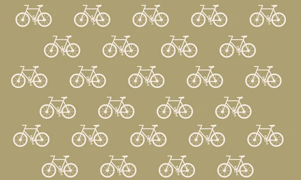 Brown background with flat white bicycles — Stock Vector