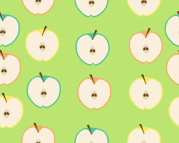 Hintergrund Apfel. Vektor nahtloses Muster — Stockvektor