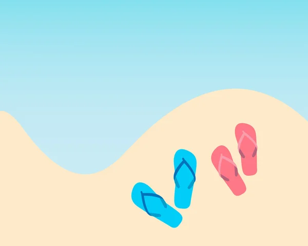 Summer sandy beach. Vector illustration — Stock Vector