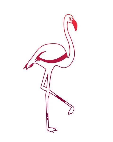 Logo pink flamingo. Streszczenie sylwetka ptaka. Ilustracja wektorowa — Wektor stockowy