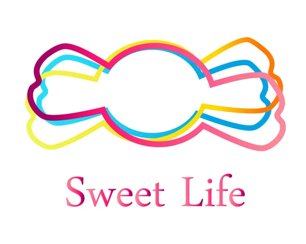 Logo-Vorlage - Süßigkeiten. Süßes Leben. Vektorillustration — Stockvektor
