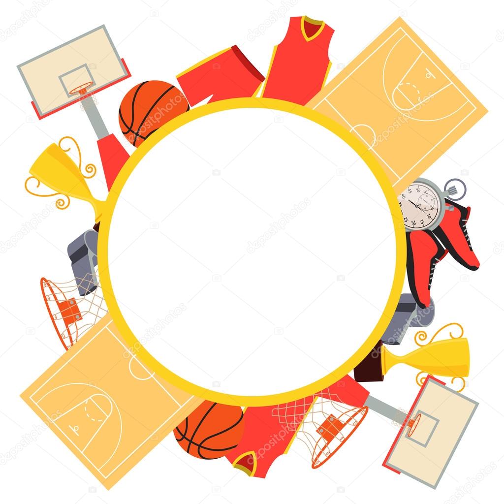 Frame basketball. Clothing and equipment. Vector illustration