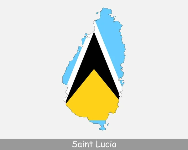 Mapa Flagi Świętej Łucji Mapa Lucia Flagą Narodową Saint Lucian — Wektor stockowy