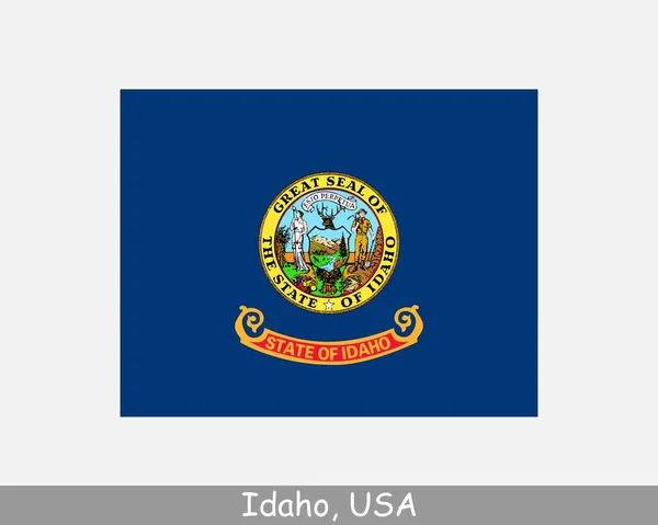 Bandera Del Estado Idaho Usa Bandera Aislada Sobre Fondo Blanco — Vector de stock