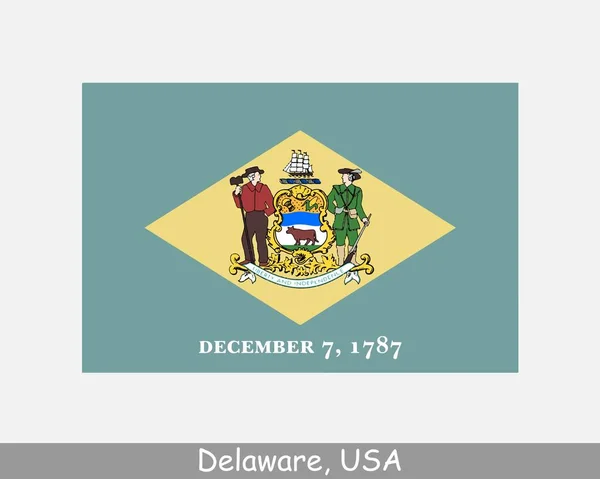 Delaware Usa State Flag Flag Usa Isolated White Background United — Stock Vector