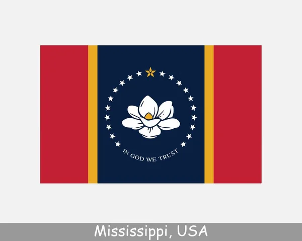 Mississippi Usa State Flag Flag Usa Isolated White Background United — Stock Vector