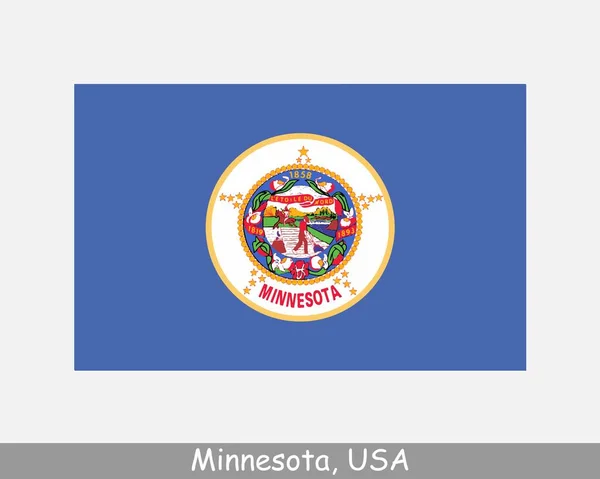 Minnesota Usa State Flag Bandera Aislada Sobre Fondo Blanco Estados — Vector de stock