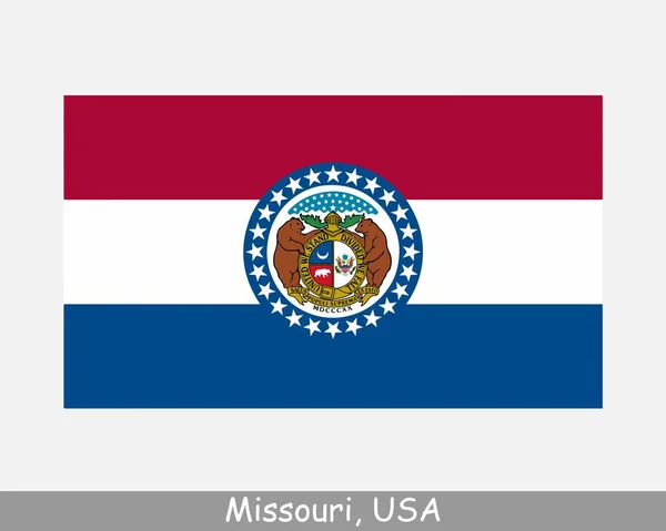 Bandeira Estado Missouri Eua Bandeira Eua Isolada Sobre Fundo Branco —  Vetores de Stock