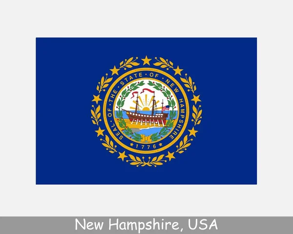 Bandiera Stato Usa Del New Hampshire Bandiera Usa Isolata Sfondo — Vettoriale Stock