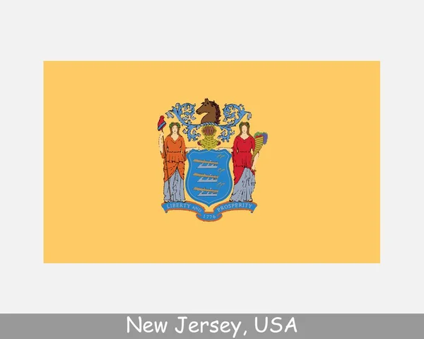 Bandiera Stato Usa Del New Jersey Bandiera Usa Isolata Sfondo — Vettoriale Stock