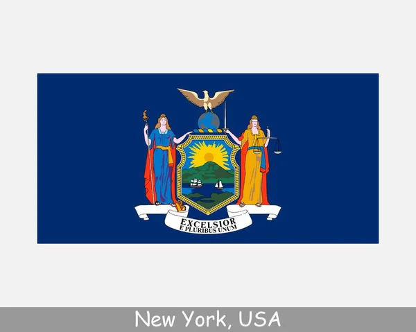 Bandiera Stato Usa New York Bandiera Stati Uniti America Isolata — Vettoriale Stock
