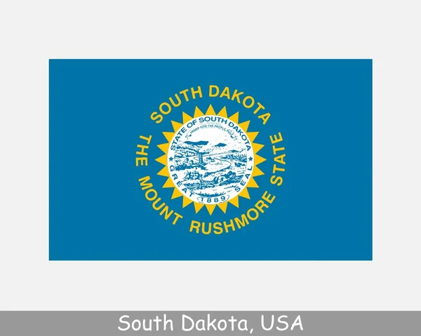Bandera Del Estado Dakota Del Sur Bandera Aislada Sobre Fondo — Vector de stock