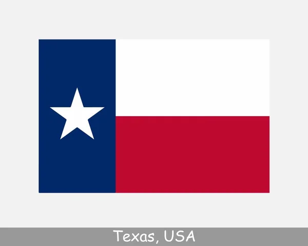 Bandiera Stato Del Texas Usa Bandiera Usa Isolata Sfondo Bianco — Vettoriale Stock