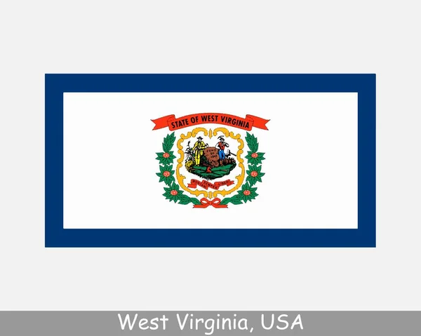 West Virginia Usa State Flag Vlajka Usa Izolované Bílém Pozadí — Stockový vektor