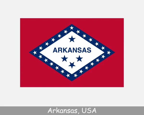 Arkansas Usa State Flag Flag Usa Isolated White Background United — Stock Vector