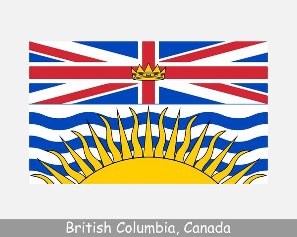 Columbia Británica Bandera Canadá Banner Provincia Canadiense Bandera Ilustración Vectorial — Archivo Imágenes Vectoriales