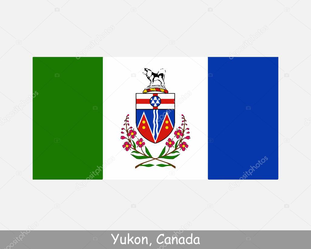 Yukon Canada Flag. Canadian Territory Banner. Flag of YT, CA. EPS Vector Illustration.