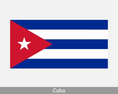 Küba Ulusal Bayrağı. Küba Bayrağı. Küba Cumhuriyeti Ayrıntılı Sancak. EPS Vektör İllüstrasyon Kesme Dosyası