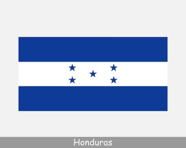 Honduras Ulusal Bayrağı. Honduras Bayrağı. Honduras Cumhuriyeti Banner 'ı Detaylandırdı. EPS Vektör İllüstrasyon Kesme Dosyası