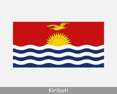 Kiribati Ulusal Bayrağı. Kiribati Cumhuriyeti Bayrağı. Ayrıntılı Banner. EPS Vektör İllüstrasyon Kesme Dosyası
