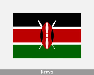Kenya Ulusal Bayrağı. Kenya Bayrağı. Kenya Cumhuriyeti Banner 'ı detaylandırdı. EPS Vektör İllüstrasyon Kesme Dosyası