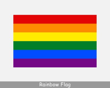 Gökkuşağı Bayrağı. Gay Gurur Bayrağı, LGBTQ Bayrağı. EPS Vektör İllüstrasyon Kesme Dosyası