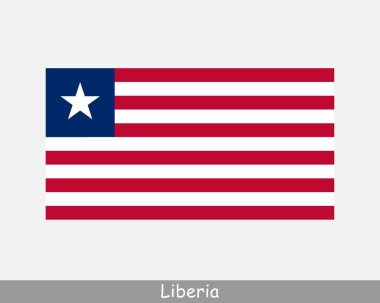 Liberya Ulusal Bayrağı. Liberya Bayrağı. Liberya Cumhuriyeti Banner 'ı Detaylandırdı. EPS Vektör İllüstrasyon Kesme Dosyası