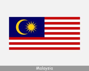 Malezya Ulusal Bayrağı. Malezya Bayrağı Ayrıntılı Sancak. EPS Vektör İllüstrasyon Kesme Dosyası