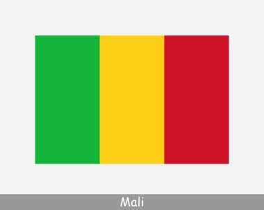 Mali Ulusal Bayrağı. Mali Bayrağı. Mali Cumhuriyeti Banner 'ı detaylandırdı. EPS Vektör İllüstrasyon Kesme Dosyası