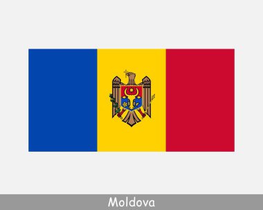 Moldova Ulusal Bayrağı. Moldova Bayrağı. Moldova Cumhuriyeti Banner 'ı Detaylandırdı. EPS Vektör İllüstrasyon Kesme Dosyası