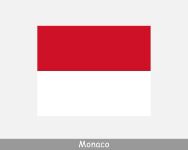 Monako Ulusal Bayrağı. Monacan Bayrağı. Monaco Detaylı Sancak Prensliği. EPS Vektör İllüstrasyon Kesme Dosyası